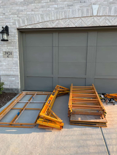 Scaffolding frames delivered to a North Dallas home driveway